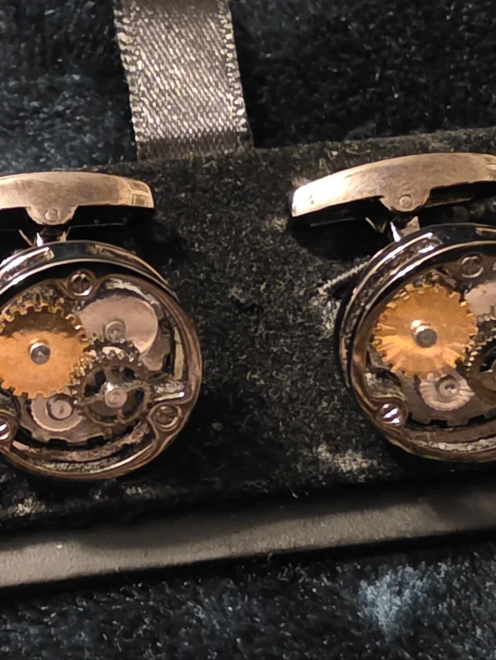 Murano Gunmetal Gear Cufflinks